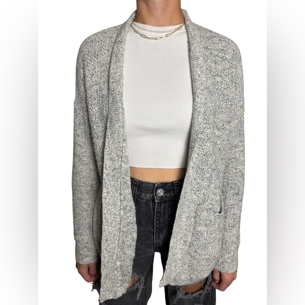 Madewell Marled Knit Open Cardigan Sweater XS Gray